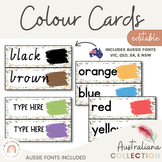 Color Cards | Australiana Classroom Decor | EDITABLE