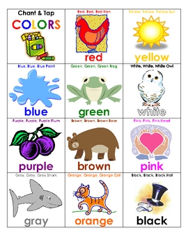 Color Chart Chant & Tap by Jen Wood | TPT