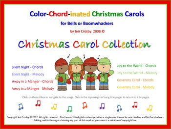 Preview of Color Chord-inated CHRISTMAS CAROLS for Bells (or Boomwhackers)