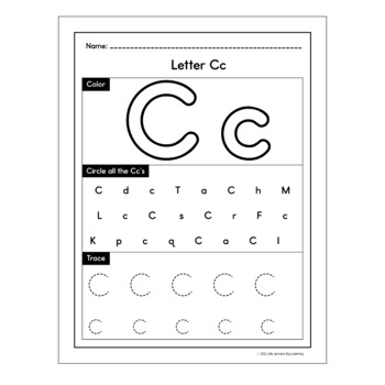 Color, Circle, Trace Letter Worksheets by Party in Preschool | TpT