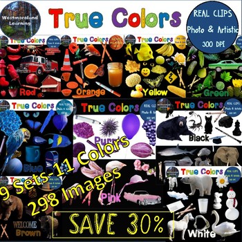 Preview of Color Clip Art Bundle 298 Photo & Artistic Digital Stickers