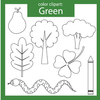 Color Clip art green objects by ThinkingCaterpillars TpT