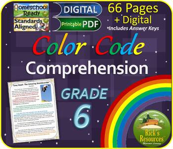 Preview of Science of Reading Comprehension Skills: Color-Coding Text Evidence - 6th Grade