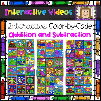 Preview of Color Code Interactive Videos - Addition and Subtraction Bundle