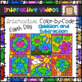 Color Code Interactive Videos - Earth Day Addition and Sub