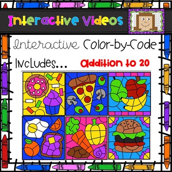 Preview of Color Code Interactive Videos - Food Addition to 20