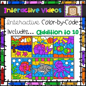 Preview of Color Code Interactive Videos - Ocean Addition to 10