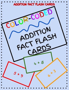 Preview of Color Coded Addition Fact Flash Cards