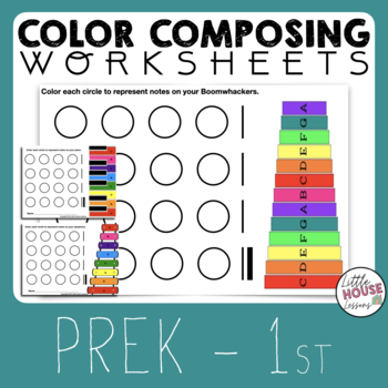 Preview of Color Coded Composing Music Activity for Preschool Back to School fun!