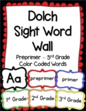 Color Coded Dolch Sight Word Wall for Multi-age Classrooms