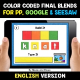 Color Coded Ending Blends Word Work for Google and Seesaw 