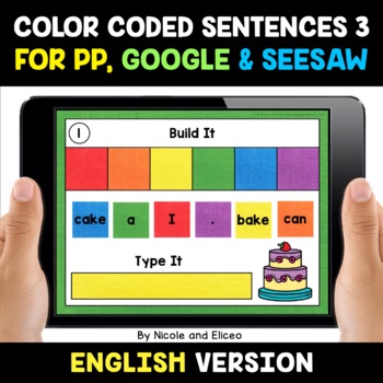 Preview of Digital Sentence Building Activity for Google Classroom and Seesaw 3