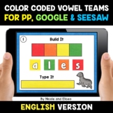 Color Coded Vowel Teams Word Work for Google and Seesaw - 