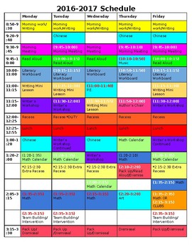 Color-Coded Weekly Schedule by Braden's Bright Minds | TpT