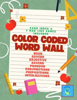 Preview of Color Coded Word Wall with Games! - ESL, EFL, Young Learners