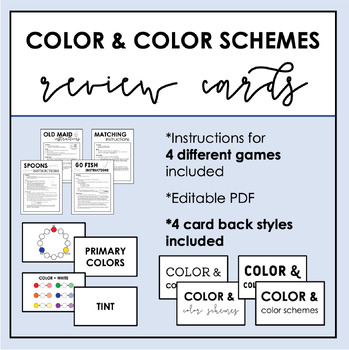 Preview of Color & Color Schemes Review Cards -- 4 Games Included