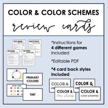 Preview of Color & Color Schemes Review Cards -- 4 Games Included - FCS - FACS - Art
