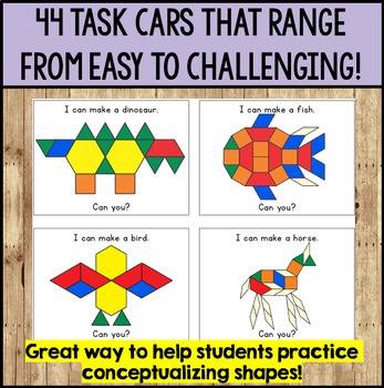 Color Composite Shapes: Pattern Block Task Cards by Mrs Cowmans Classroom