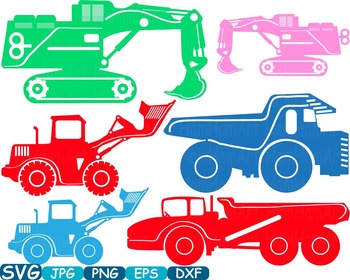 Preview of Color Construction Machines toy toys cars car clipart work builders -320s