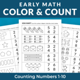 Color & Count Math Worksheet Set