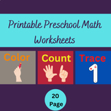 Printable Preschool Math Worksheet , Color, Count, & Trace