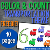 Color & Count Transportation Theme | Counting Coloring She