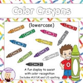 Color Crayons classroom display - lowercase