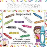 Color Crayons classroom display - uppercase