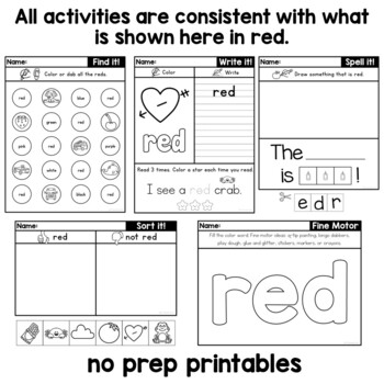 the color yellow printables by samantha kelly teachers