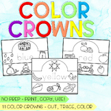 Color Crowns - Trace & Color, Color Words Crowns