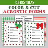 Color & Cut Acrostic Poems Craft Activity for Christmas, E