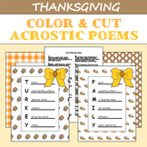 Color & Cut Acrostic Poems Craft Activity for Thanksgiving