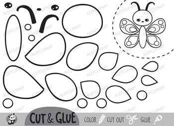Download Color, Cut & Glue , Butterfly, Jpeg and Png by AlefClipArt | TpT