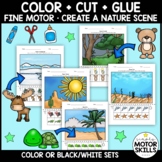 Color + Cut + Glue - Create a Nature Scene!  Fine Motor Sk
