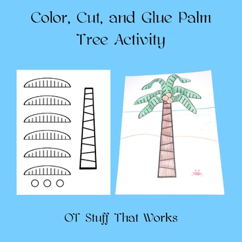 Preview of Color, Cut, and Glue Palm Tree Activity
