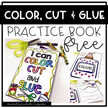 Preview of Color, Cut, and Glue Practice Book FREE