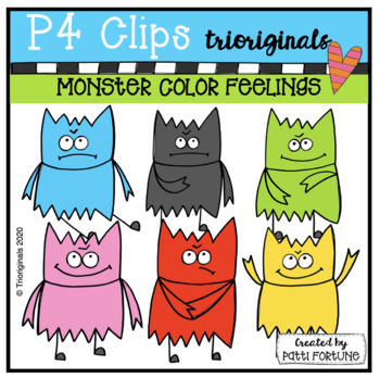 Preview of Color Emotion Monsters (P4 Clips Trioriginals) MONSTER CLIPART