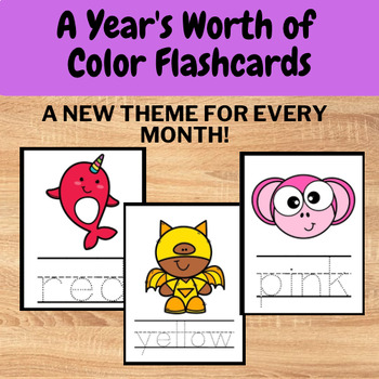 Preview of Color Flashcards for the whole year! - Great for Go Fish and Memory Games!