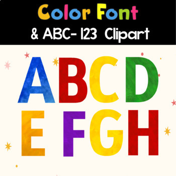 Bulletin Board Watercolor Style Alphabet CLIPART and Color Font by ...