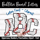 Color Font | Bulletin Board Letters | Baseball Grunge