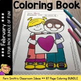 February Coloring Pages - A Four Pack Coloring Book and Cr