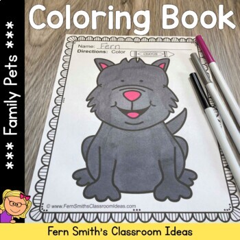 Preview of Family Pets Coloring Book Pages