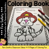 Fire Safety Coloring Pages with Differentiated Vocabulary 