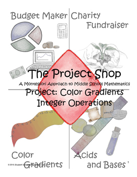 Preview of Color Gradients Project for Middle School Math Integer Operations