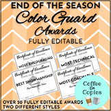 Color Guard Award Certificates 50+ Fully Editable (All Gen