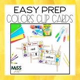 Color Identification & Color Matching Easy Prep Clip Cards