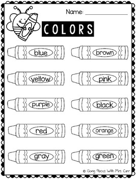 Download Color Identification Coloring Page by Going Places With Mrs Carr