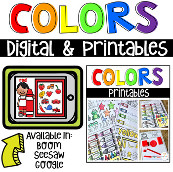 Preview of Color Unit Activities Printables and Digital Activity | Identifying Colors