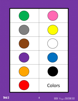 Color Identification Progress Monitoring Assessment by Green Crayon ...