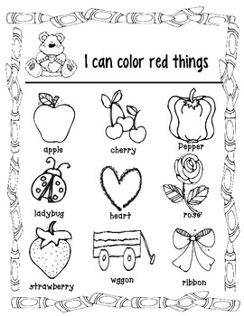 Color Identification Coloring pages by Loving Life in Kindergarten